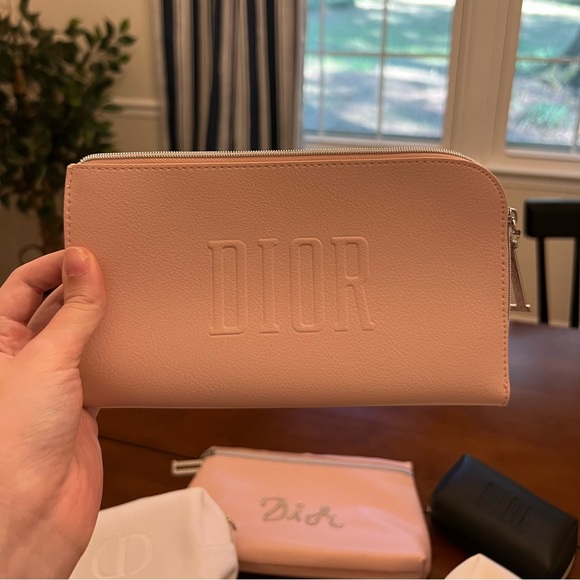 DIOR Cosmetic Makeup Bag Clutch Lot of 5 Excellent Condition Pink White Black - Picture 9 of 13